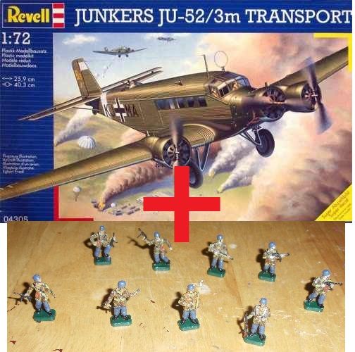 Junkers Ju 52 1/72 Para-quedistas Luftwaffe Alemanha Revell